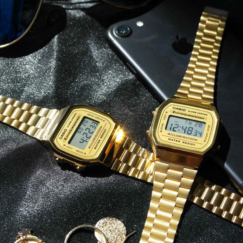 Casio watchゴールドウォッチメンズトップブランドの高級LED