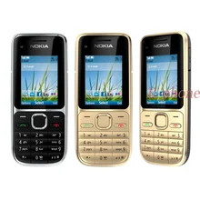 Nokia C2 C2-01 Золотой разблокированный мобильный телефон GSM восстановленные мобильные телефоны и русский иврит арабский клавиатура