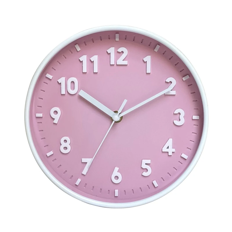 Modern Simple Wall Clock 8 Inch Candy Color Silent Time Clocks Ornament Q1FD 