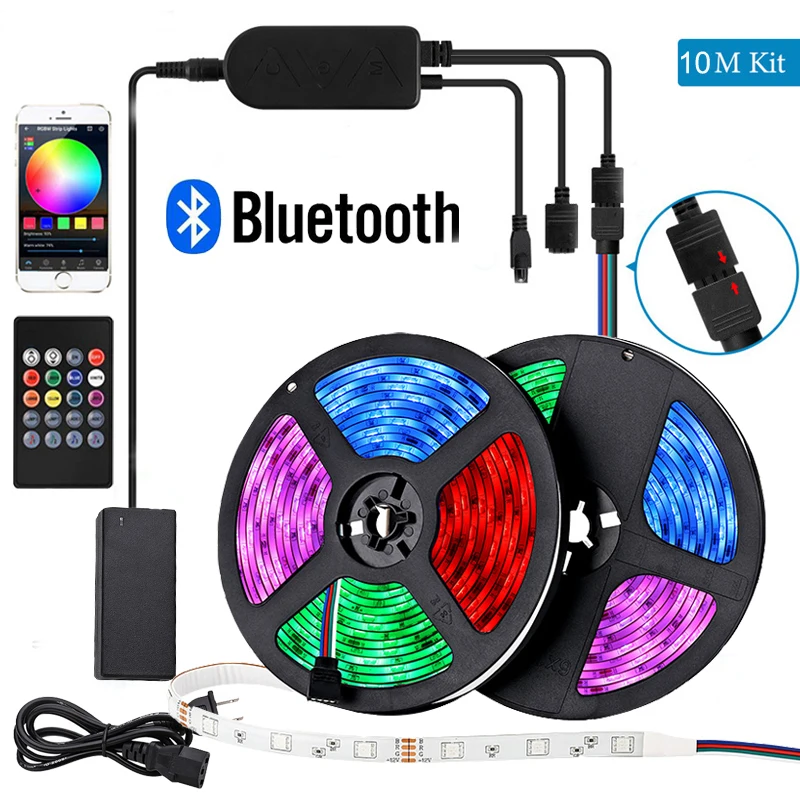 Светодиодная ленсветильник 5050 5 м 10 15 20 светодиодная лента rgb Диодная Bluetooth