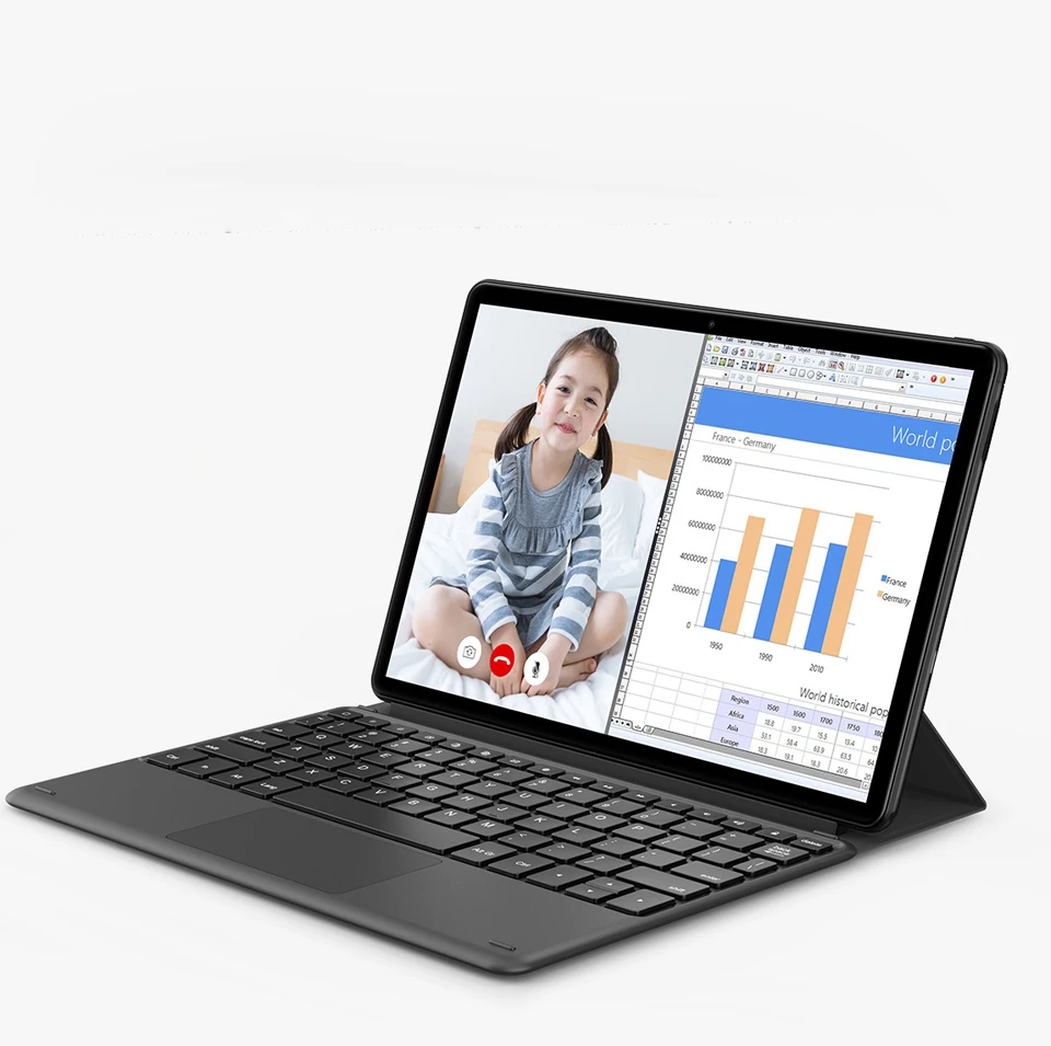 tablet and keyboard Новейший планшет Teclast T30, ОС Android 9,0, 10,1 дюймов, 4G, нетбук, 1920*1200 Phablet, четыре ядра, 4 Гб ram, 64 ГБ rom, 8000 мАч - Комплект: tablet and keyboard