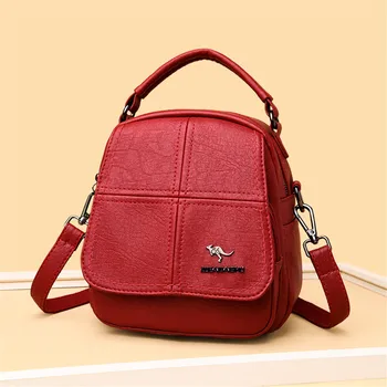 

2020 Multifunction Soft Leather Small Backpack Sac a Dos Female Backpacks For Girls Shoulder Bag Travel Back Pack Mochila Mujer