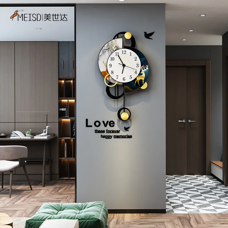 MEISD Modern Design Wall Clock Battery Operated Quartz Silent Watch Pendulum Living Room Home Decor Horloge Free Shipping | Дом и сад