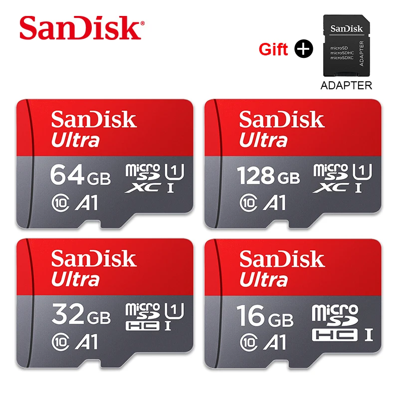 Карта памяти SanDisk Ultra 128 Гб 64 ГБ 32 ГБ 16 ГБ Micro sd карта MicroSDHC A1 SD/TF карта UHS-I класс 10 Флэш-карта