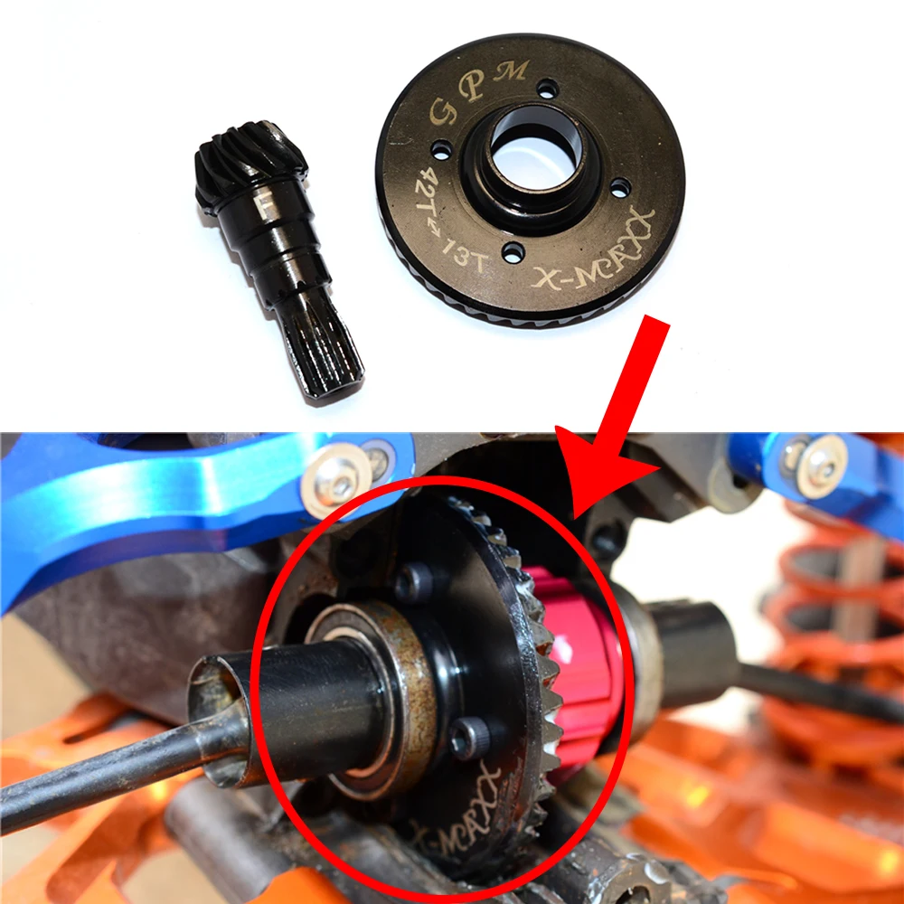 

GPM Металлический Стальной Задний дифференциал, спиральная Шестерня для 1/5 X-MAXX 6S 8S 77086-4, обновленные аксессуары для монстр-ТРАКА