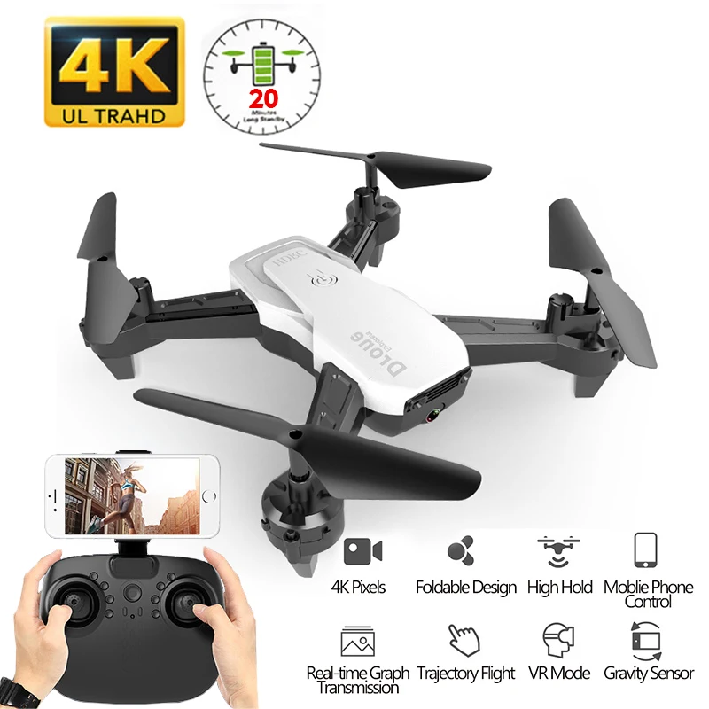 Радиоуправляемый FPV Wi Fi Дрон с 4K широкоугольной HD камерой удержание высоты 1080P