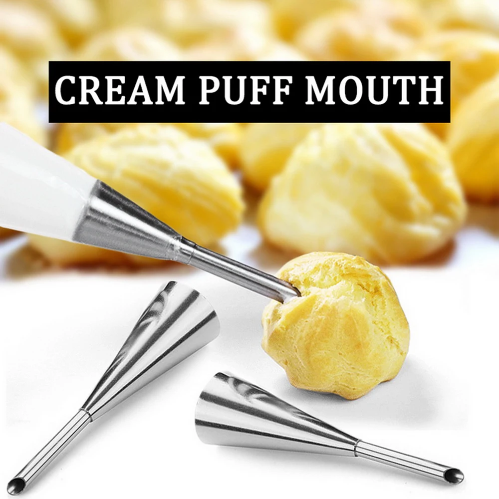 1 X Puff Nozzle Tip Cream Icing Piping Stainless Steel Cupcake Puffs Injection Syringe Pastry Tool | Дом и сад