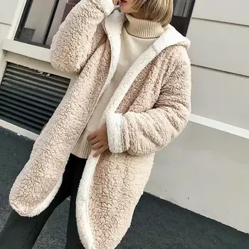 

Fashion Solid Color Winter jacket Women Thicken Warm Soft Hooded Casual Women Jacket
