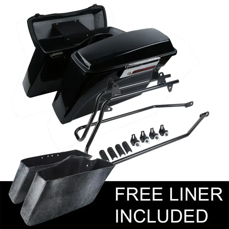 Motorcycle Saddle Bags Bag Conversion Brackets For Harley Softail Heritage Deluxe FXST 1984-