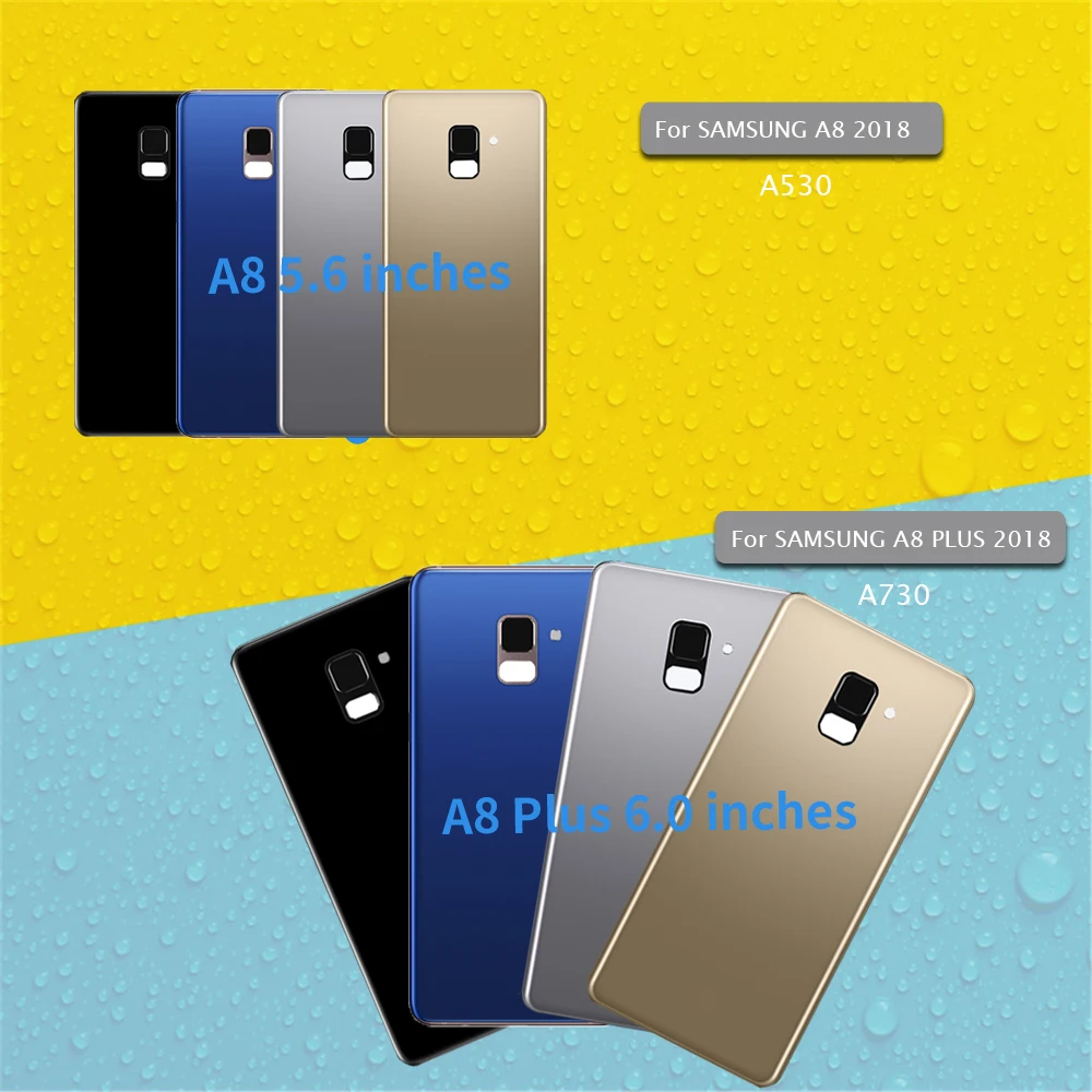 10 шт. Задняя крышка батареи для samsung Galaxy A8 A530 A530F/A8+ Plus A730F A730DS дверной корпус с наклейками+ объектив камеры