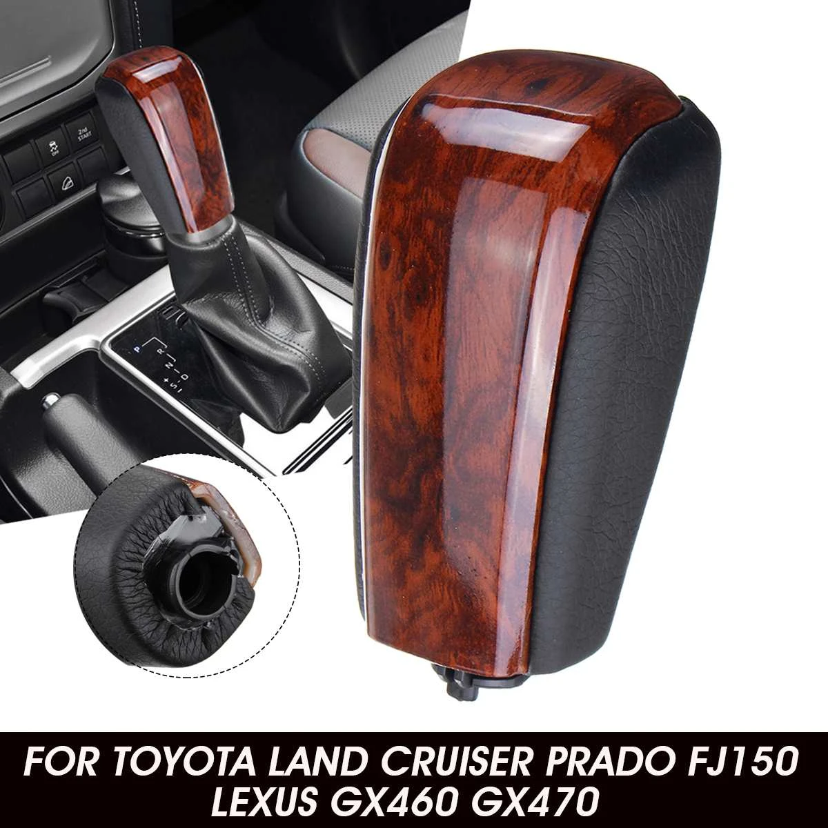 AT Gear Shift Knob PU Leather Shifter Lever Handle Gear Stick For Lexus