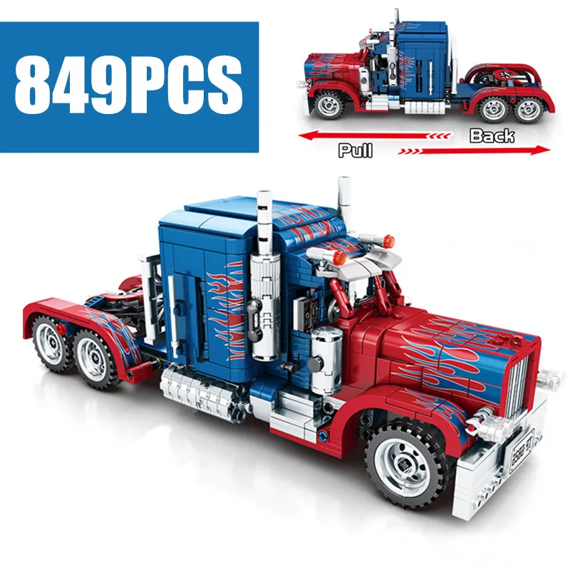 

New 849PCS Technic Heavy Container Trucks Fit Legoings Technic Truck Model Building Blocks Classic Kid Gift Toys Children