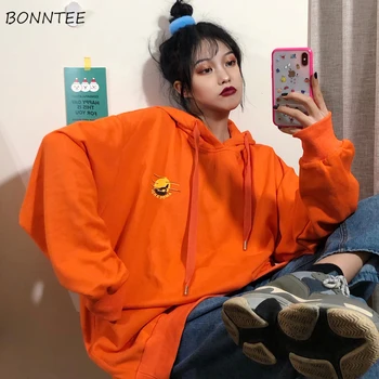 

Hoodies Women Plus Velvet Ulzzang Casual All-match Winter Chic Cartton Preppy Girl Outerwear Unisex Oversize Sweet Womens Hoodie