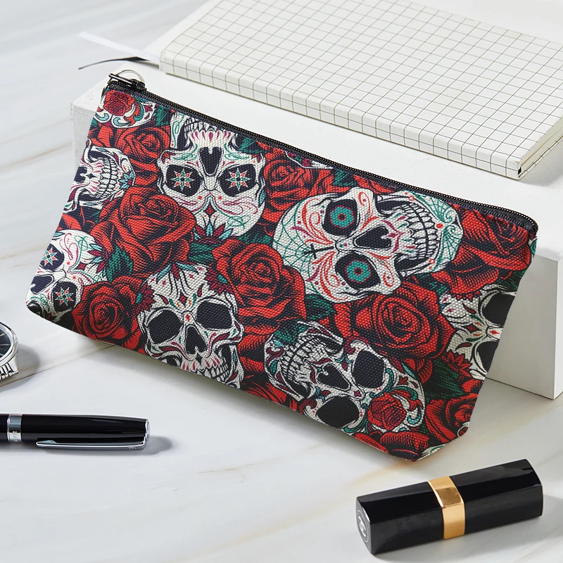 Storage Bag Makeup Organizer Cosmetic Bag Cosmetic Storage Bag Toiletry Bag Makeup Bag Cosmetic Case Skull Print Women Cosmetic Bag