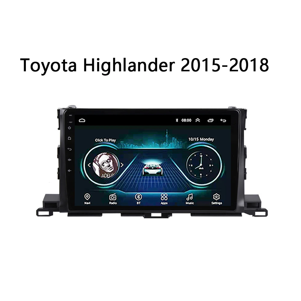 Автомобильный радиоприемник для Toyota highlander 2015-2018 gps навигация Android 8 1 10