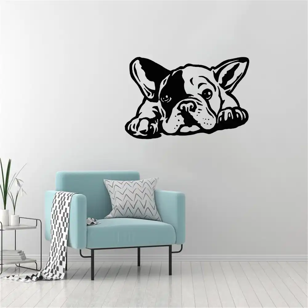 新しいホットフレンチブルドッグ壁デカールアートビニールウォールステッカーホーム装飾壁画s字状にリビングルームのステッカー ウォール ステッカー Aliexpress