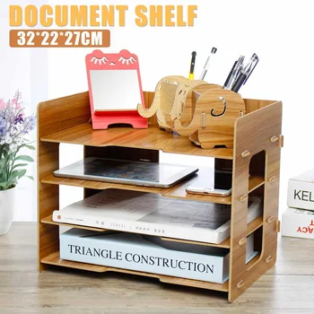 

Wood Magazine Holder Eco Friendly File Holder Desk Supplies Organizer File Folder Racks Storage Box Magazine Organizers Office