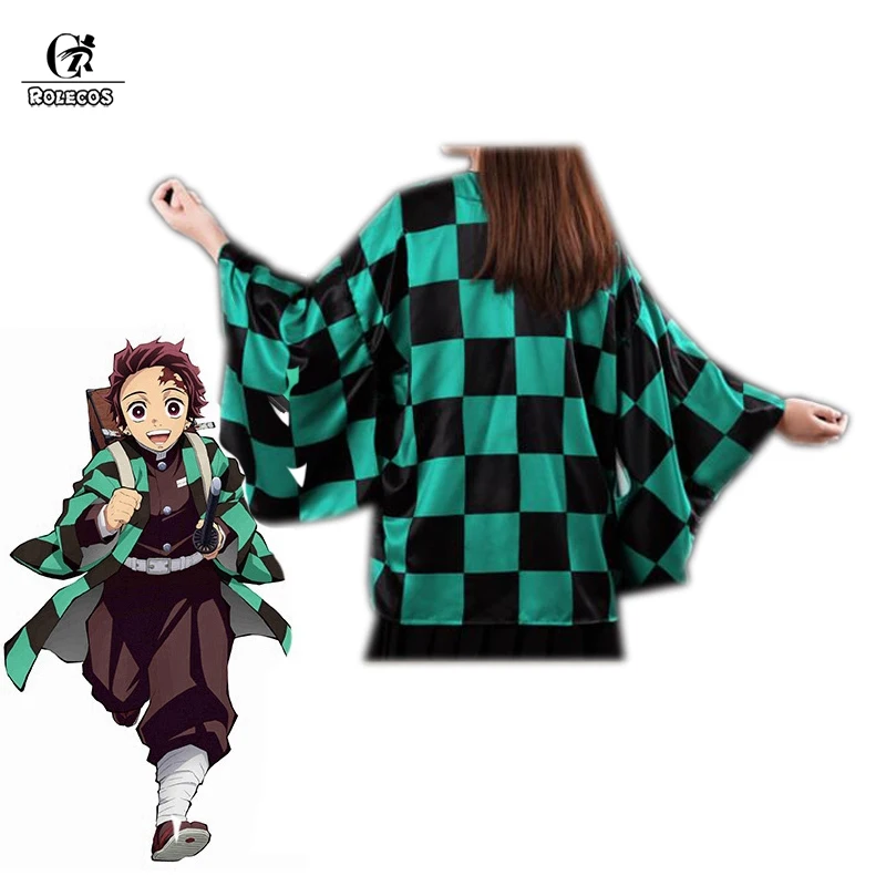 Мужской костюм для косплея ROLECOS Tanjirou камадо из аниме Haori Kimetsu no Yaiba кимоно