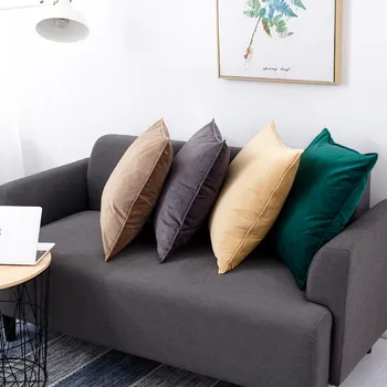 

Solid Color Series Cushion Cover Velvet Super-soft Skin-friendly Sofa Decortive Pillow Cover Throw Pillows Art Home Decor 4sizes