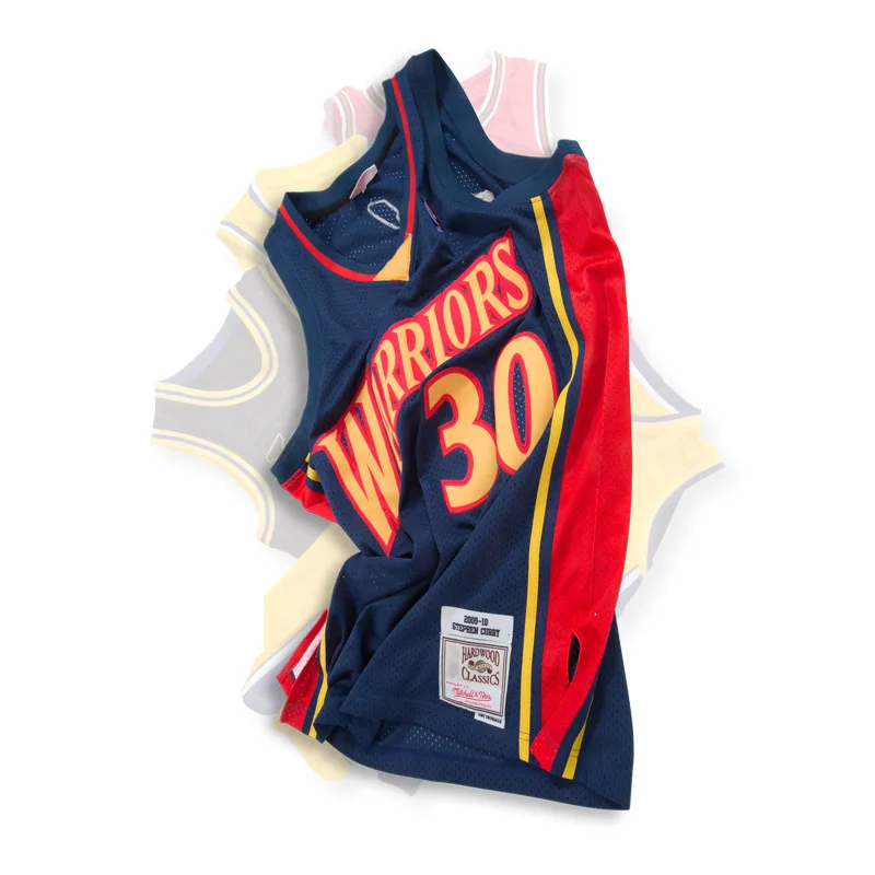 

NBA Curry Jersey Boutique Embroidered Mesh Warriors 30 Rookie Season Navy Basketball Clothes on Behalf