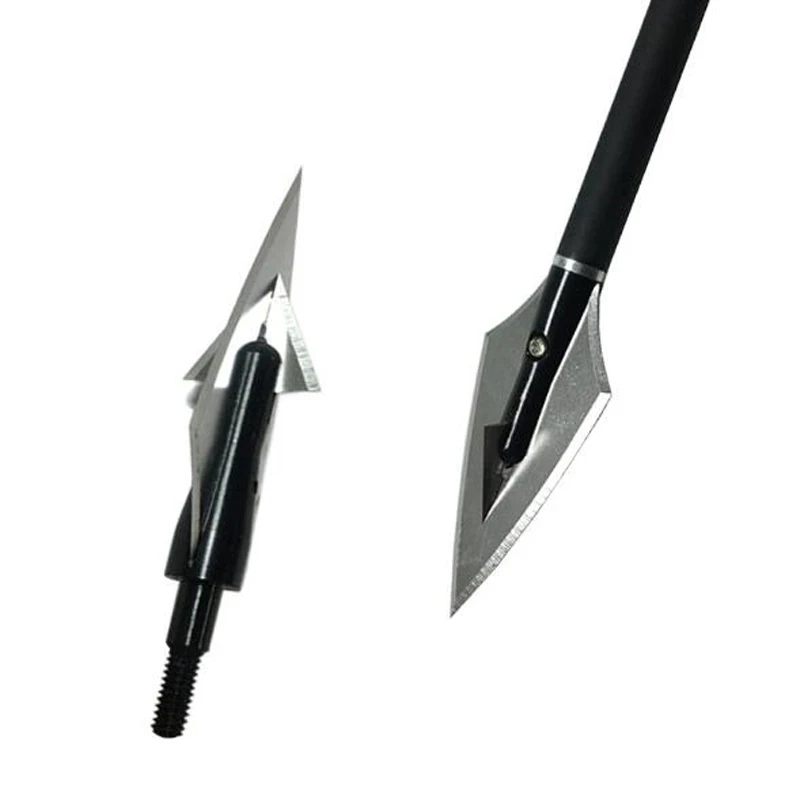 Archery 2 Blades Arrowhead for Compound Bow and Crossbow Arrow Tips, Metal, 160 Grain Broadheads, 6 Pcs, 12 Pcs, 24 Pcs