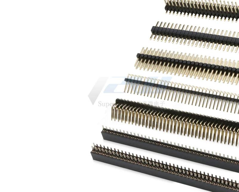Pitch 1.27mm Female Pin Header (5pcs/lot): Single/Double Row, 1x40P 2x40P, Straight/Curved, Gold Plated Description Image.This Product Can Be Found With The Tag Names Female single row header pins, Pin female header connecto, Pin male header single row, Row straight female pin header