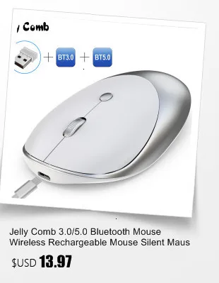 Jelly Comb перезаряжаемая Bluetooth 4,0+ 2,4G беспроводная мышь двойной режим металлические бесшумные Мыши для ноутбуков ПК ноутбуков MacBook