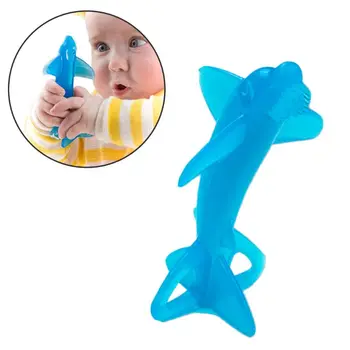 

Baby Teether Full Silicone Dolphin Molding Toothbrush Infants Molars Solid Teeth Children Kids Products