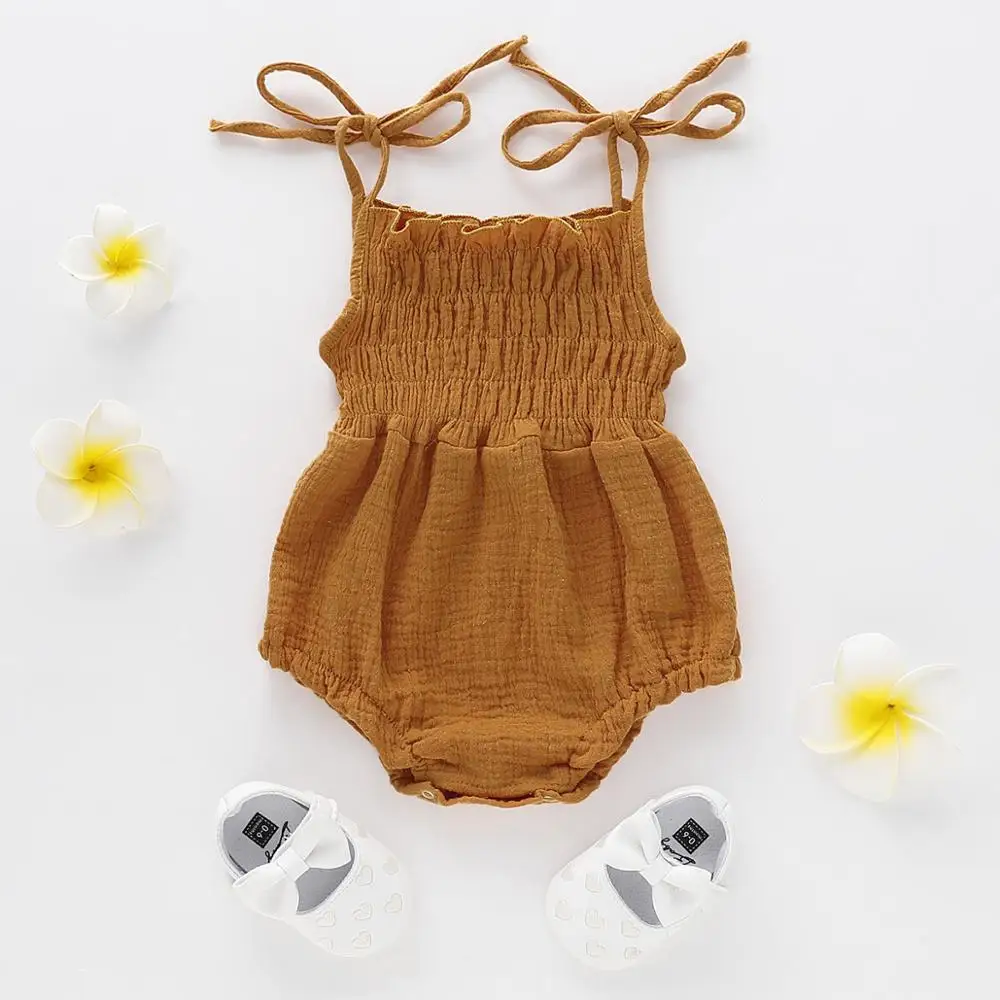 Baby Bodysuits Clothes Cute Newborn Girl Body Tops Fashion Summer Infant Bebes Strap Jumpsuit Sunsuit Outfit Toddler Kids Solid