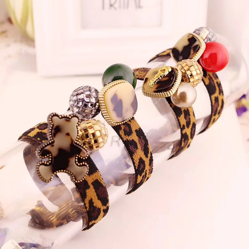 

South Korea New Style Dongdaemun Leopord Pattern Headband Versatile Sweet Meatball Head fa quan Leopord Pattern Kise Hair Band