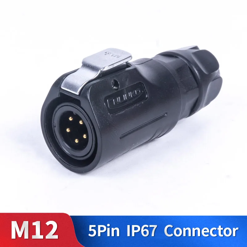 

M12 5 Pin Waterproof Connector Kit Plastic Shell Male and Female Industrial Outdoor Lighting Cable Plug and Socket