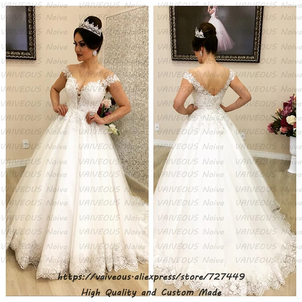 Abiti da sposa на заказ Свадебные платья Vestido De Noiva модное кружевное бисерное свадебное платье в стиле бохо брюйдсюркен