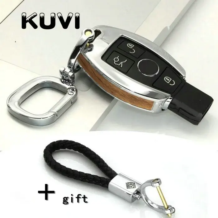 wood-keychain2 Дерево и углепластичное волокно ключ кристалл корпус автомобиля корпус умного ключа крышка для Mercedes-Benz A/B/C/E/ML/GL/S/GLA/GLK/CLS/CLA W204 W205 W212 - Название цвета: wood-keychain2