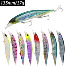 135mm 17g Minnow Lifelike Fishing Lure Hard Professional Long Casting Lure Floating Wobblers Artificial Hard Bait Fishing