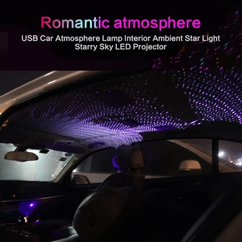 

Car Atmosphere Ambient Star Light USB LED Roof Starry Sky Light Remote Control Interior Projector Decoration Lamp car accessorie