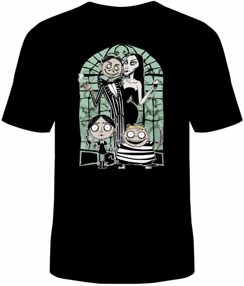 Addams/семейная футболка унисекс хлопковая Футболка с забавным ТВ-принтом на