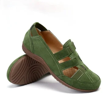 Sandalias de gladiador con plataforma para mujer, zapatos cómodos de ante, a la moda, para playa y exteriores, verano, 2021