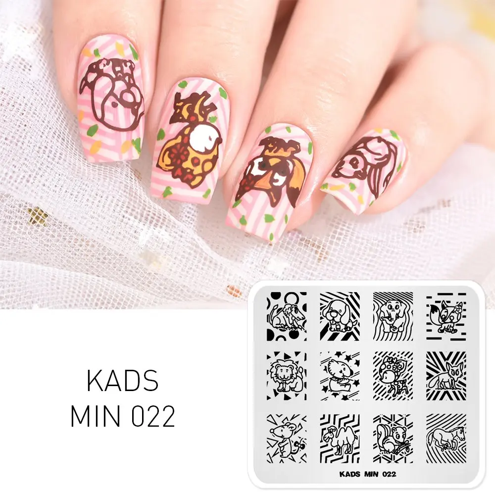 MIN 022 KADS, Новое поступление, 26 вариантов дизайна, 1 шт., мин серия, штамп, тарелка, цветочный лист, животные и полосы, изображение, сделай сам, украшение, художественная тарелка - Цвет: MIN 022