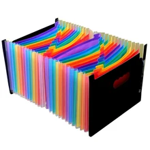 Горячая Распродажа, 24 кармана, расширяющаяся папка для файлов, А4, органайзер, Портативный бизнес файл, офисные принадлежности, держатель для документов