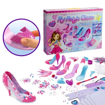 

Children DIY High Heels Playset Beaded Assembly High Heels Toy Without Shoe Rack Pretend Play Toys Girls Kid Ideal Birthday Gift