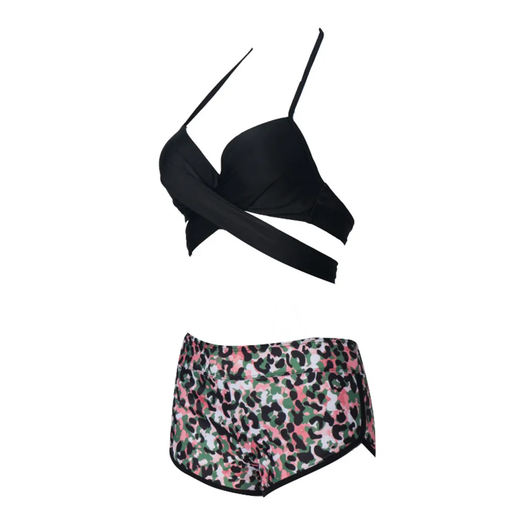 JAYCOSIN triangle split sexy bikini swimwear women summer camouflage print two-piece bikini fashion beach halter strap swimwear 