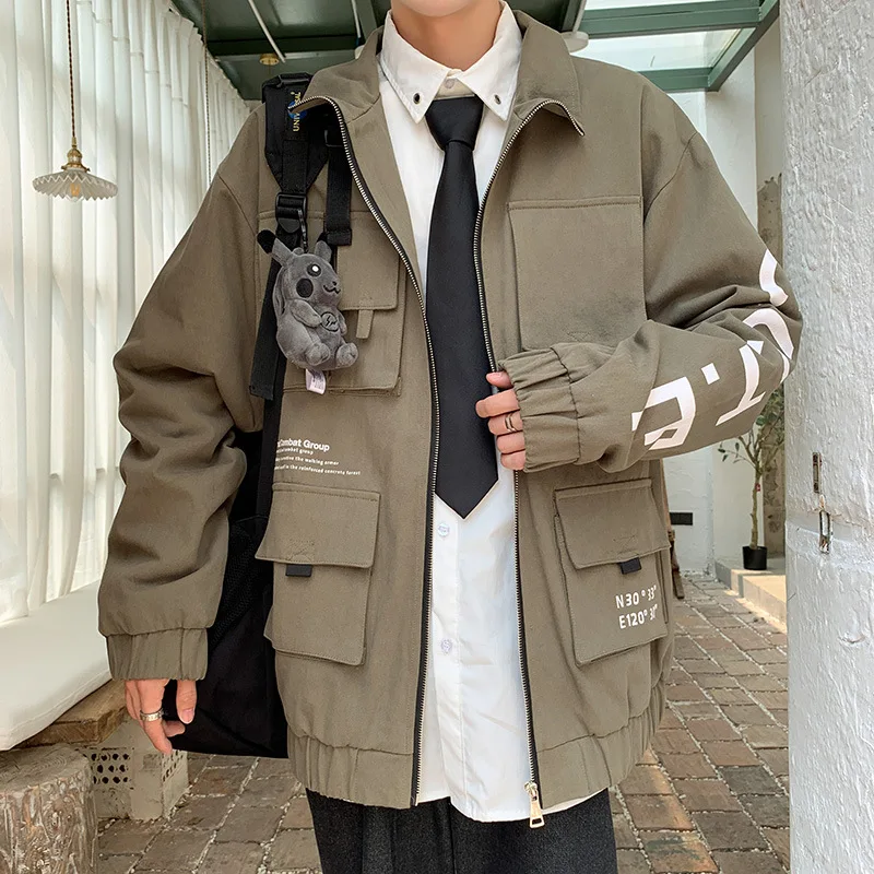 

Spring And Autumn Men's Japanese Style Jacket Pure Cotton Slim Fit Handsome Jacket Men's Trend Large Size Fashion Coat Jacket on