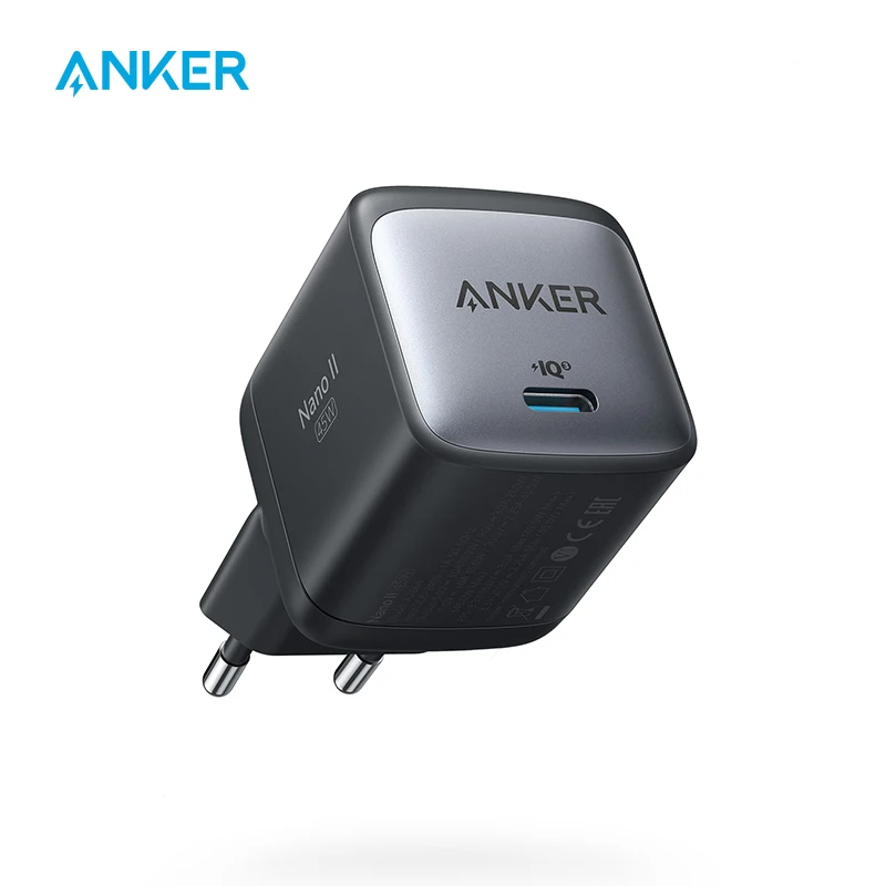 Зарядное устройство USB C адаптер быстрой зарядки Anker Nano II 45 Вт поддержка PPS