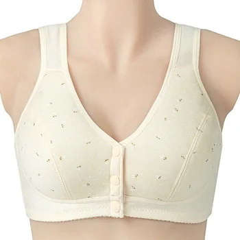 

Women's bra comfortable soft cotton front closure bra front button underwear women's cotton vest
