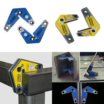 

2pcs Dual-Use Welding Magnetic Holder Angle Fixer Position Welding Device Positioner 60/90 Degrees Yellow