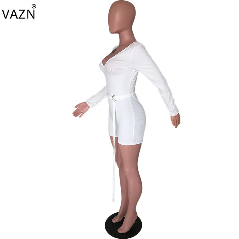VAZN ARM8118 Лидер продаж Модный комбинезон с длинными рукавами для карт shuolder collocation sashes tight 3 цвета комбинезоны, короткие брюки