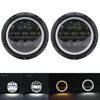 2X 7Inch LED Headlamps with Halo Ring Amber Turn Signal For lada niva 4x4 suzuki samurai 7