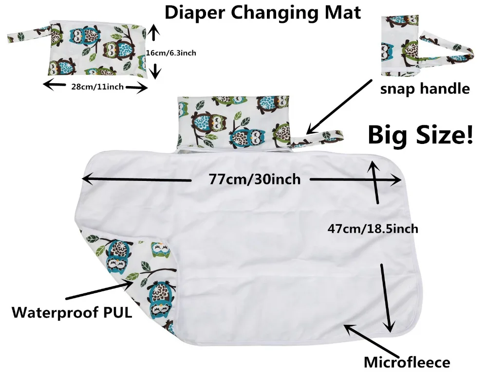 [Sigzagor]1 Baby Diaper Changing Mat Portable Foldable Washable Compact Travel Nappy Waterproof Play Mat 77cmx47cm 39 Designs