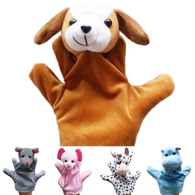 Finger Puppets Baby Mini Animals Educational Hand Cartoon Animal Plush doll Finger Puppets theater Plush Kids Toys for Children 2