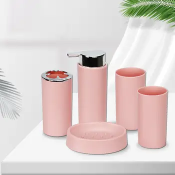 

5Pcs Plastic Washing Cup Toothbrush Holder Soap Box Bathroom Organizer Box Set